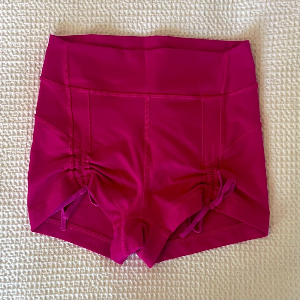 Hot Pink Lululemon Front Tie Scrunch Shorts